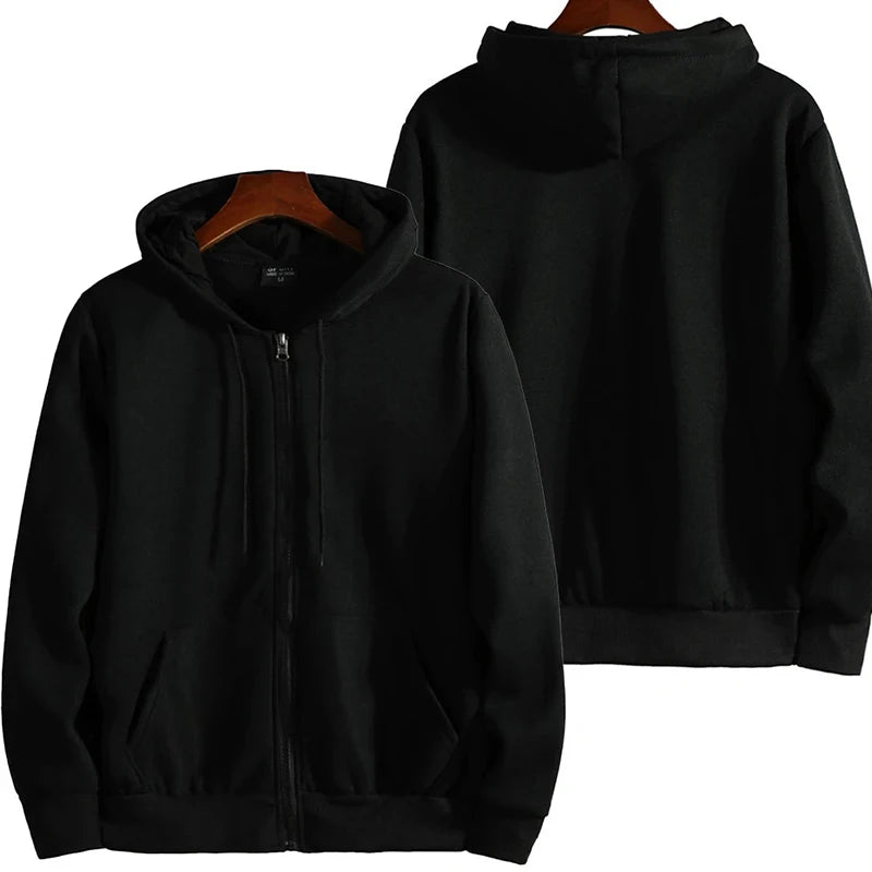 Sudadera Hombre Capucha Cremallera Fit Suelto – Casual Sportwear Otoño Invierno, Talla S-XXXL