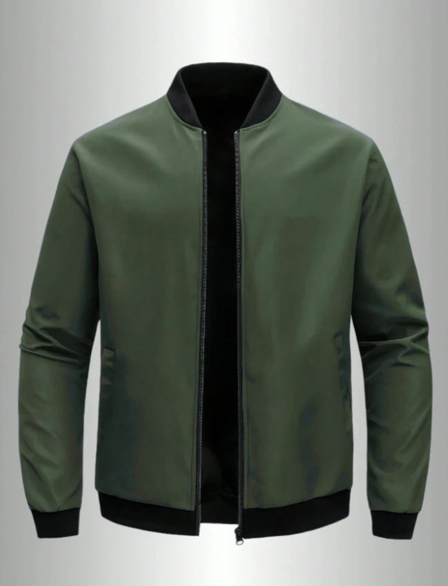 Men's Baseball Jacket Round Neck Short Loose Fit – Lightweight Casual Spring Autumn Size S-XL