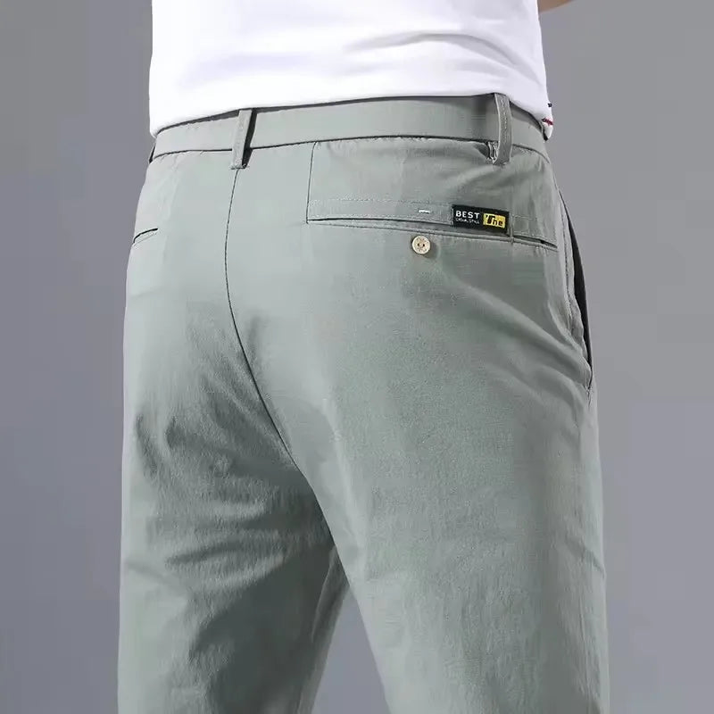 Men's Slim Fit Cotton Stretch Golf Pants 2025 – Korean Business Casual Spring Autumn