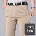 Men's Smart Casual Stretch Quick-Dry Pants – Office Work Straight Black Navy Spring