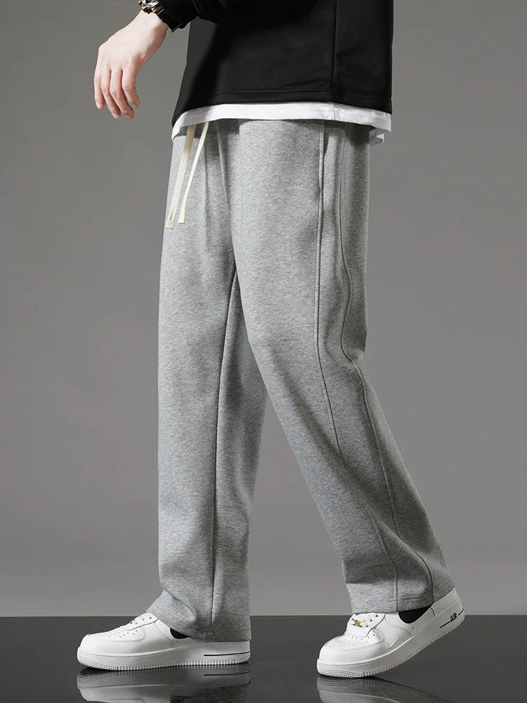 Pantalones Hombre Moda Coreana Pierna Ancha – Sportswear Cordón Casual Holgado Primavera