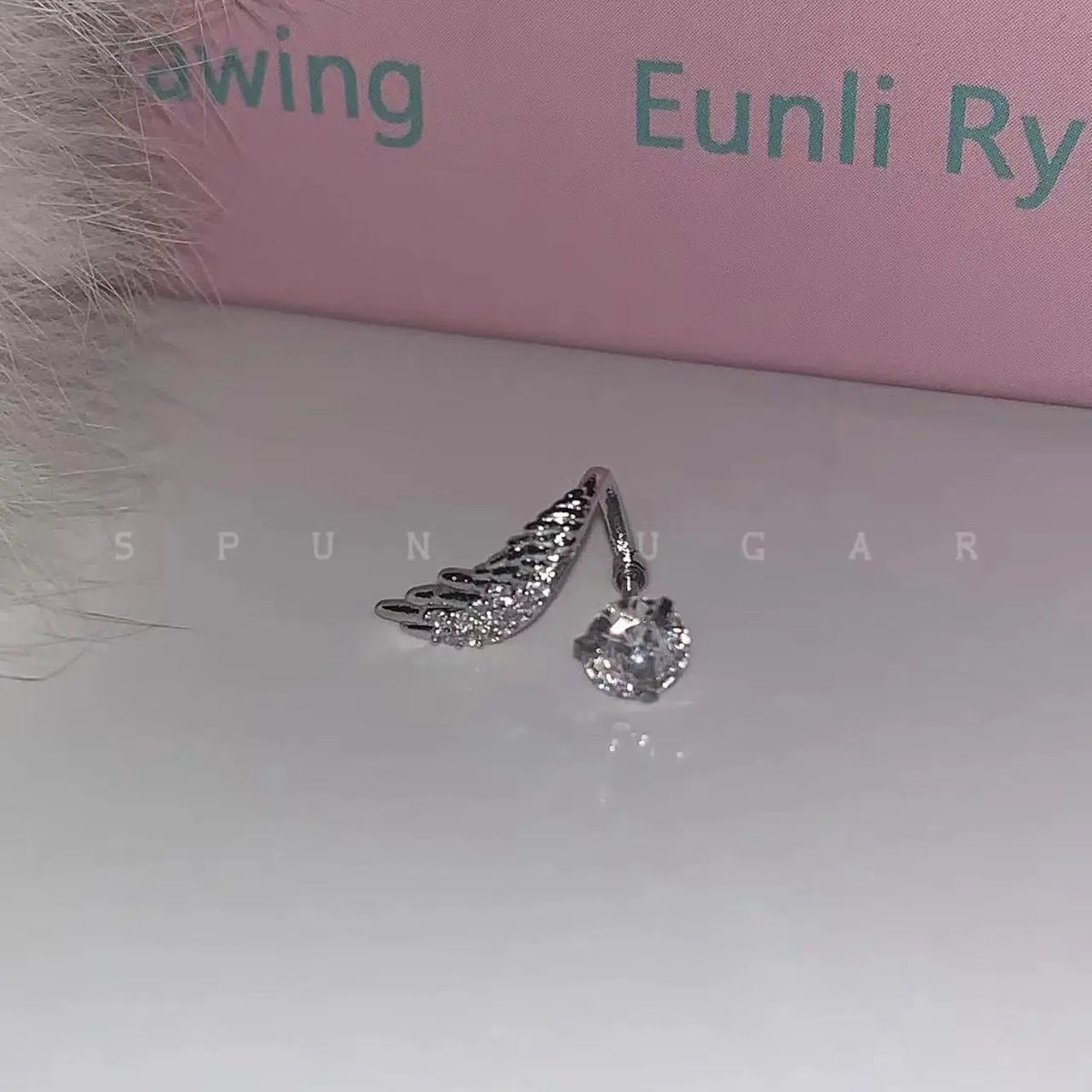 Pendientes Alas de Ángel con Zirconia – Acero Inoxidable Estilo Coreano Y2K