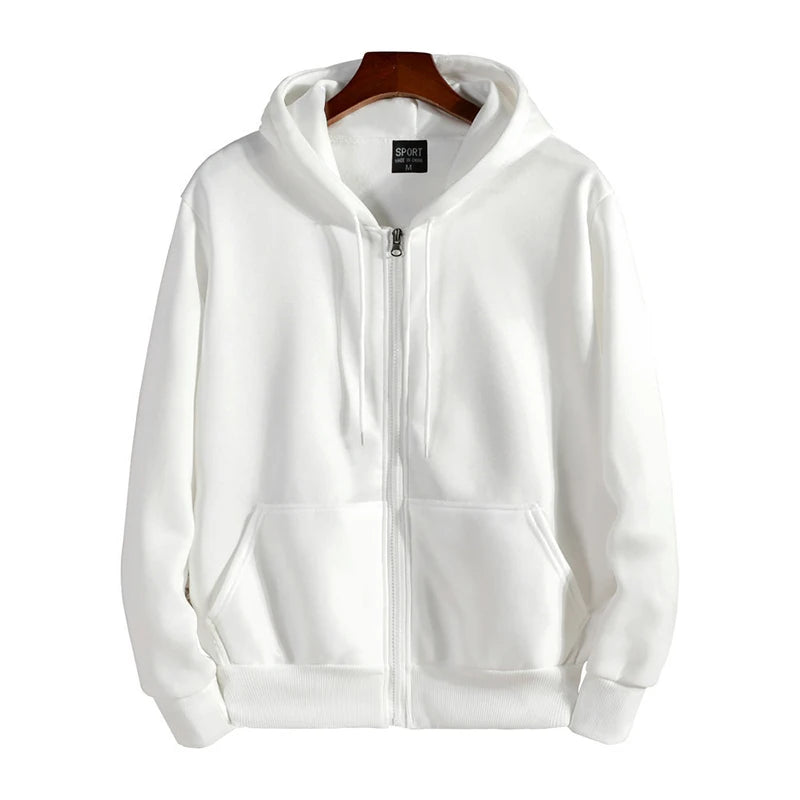 Sudadera Hombre Capucha Cremallera Fit Suelto – Casual Sportwear Otoño Invierno, Talla S-XXXL