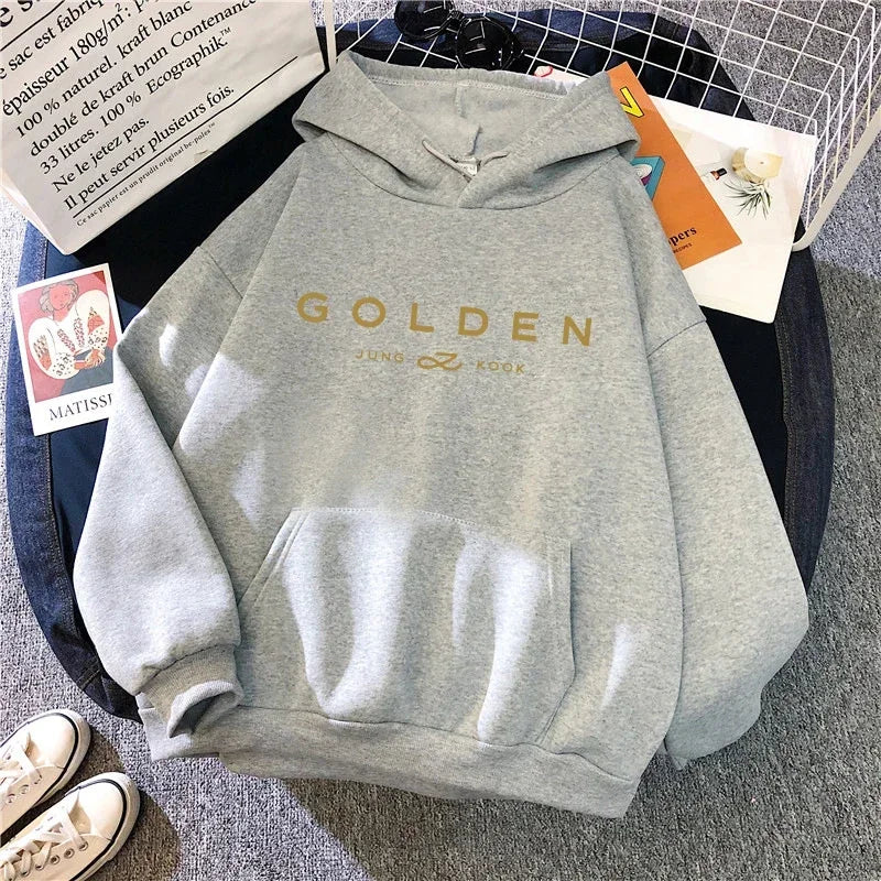 Sudadera K-Pop Jungkook Estilo Urbano Golden