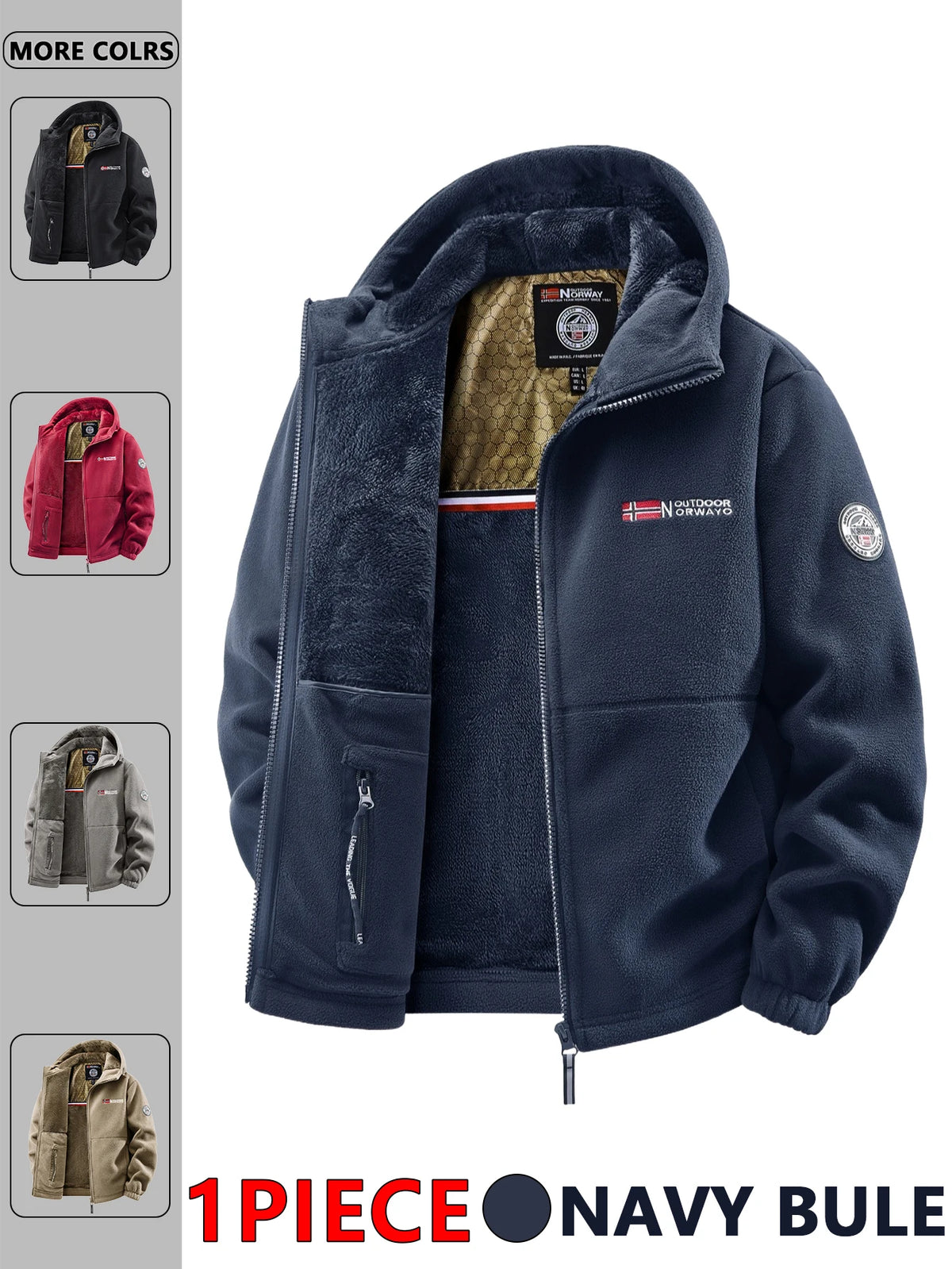 Men's Quilted Hooded Jacket – Casual Streetwear Fall Winter, Solid Colors
