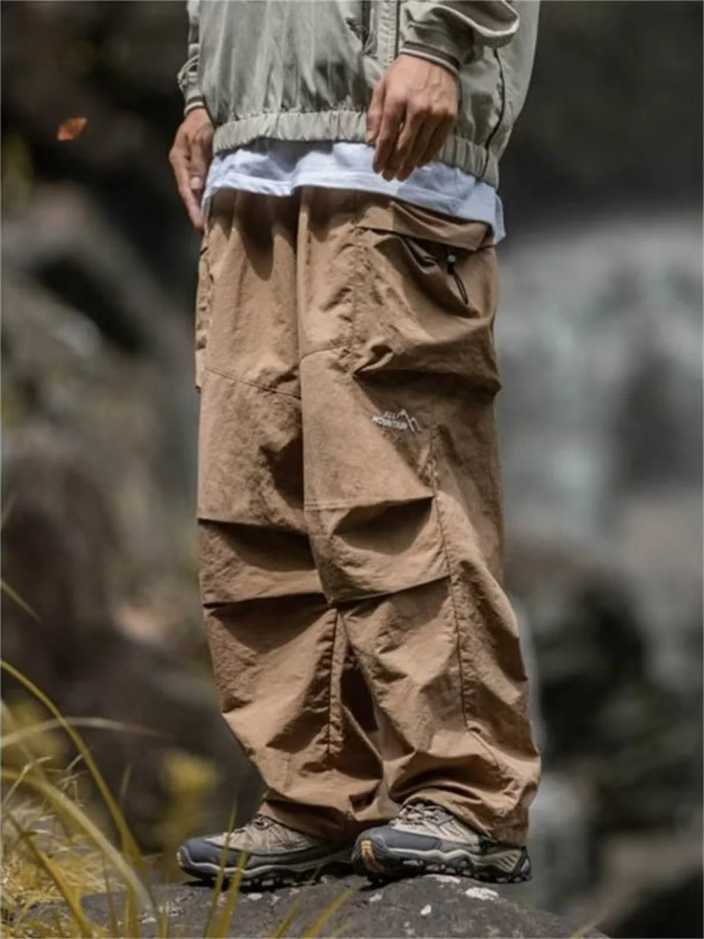 Men's Waterproof Cargo Pants Hip Hop Harajuku – Mountaineering Work Casual Black Spring