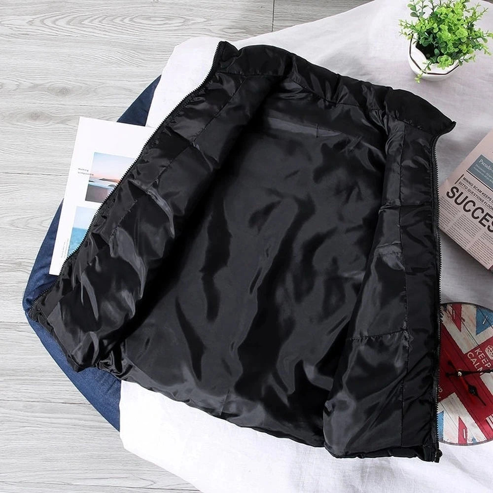 Men's Slim Fit Mandarin Collar Padded Vest – Casual Spring Autumn 2023 Trend