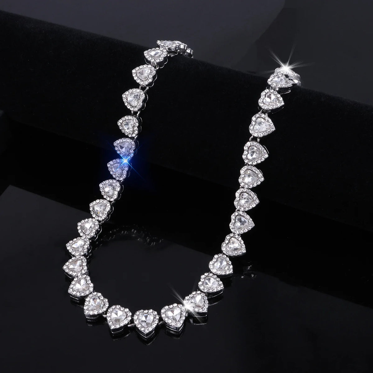 Set Collar & Pulsera Hip Hop con Brillantes – Joya Unisex Tendencia Rock